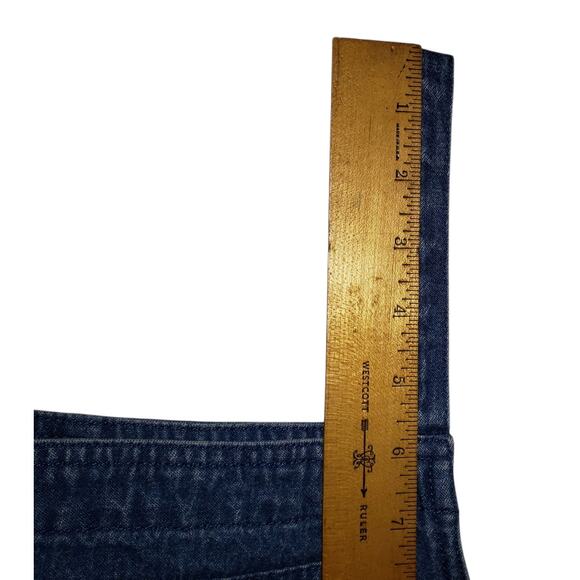 Denim & Co. Vintage Blue Denim Overall Maxi Dress Size L Farmhouse Boho Style - Picture 11 of 13
